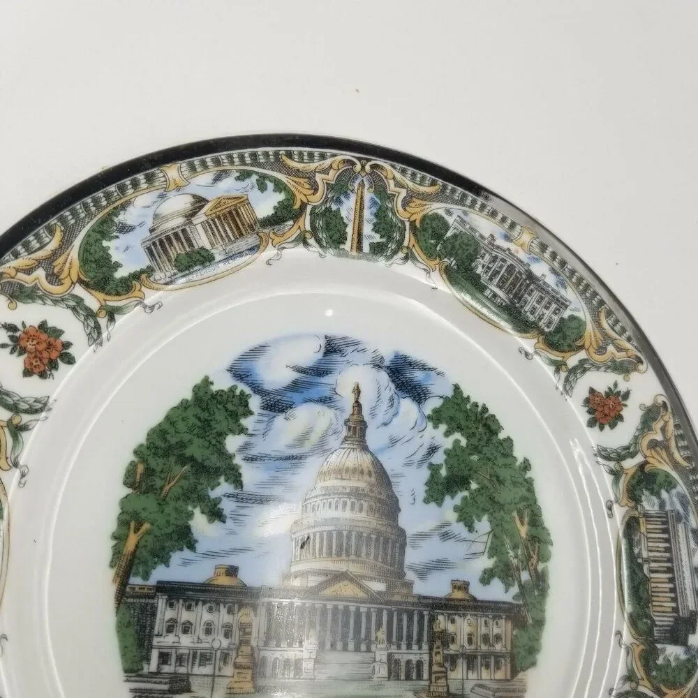 Vintage Capital Washington DC Collector Plate Souvenir White House Japan